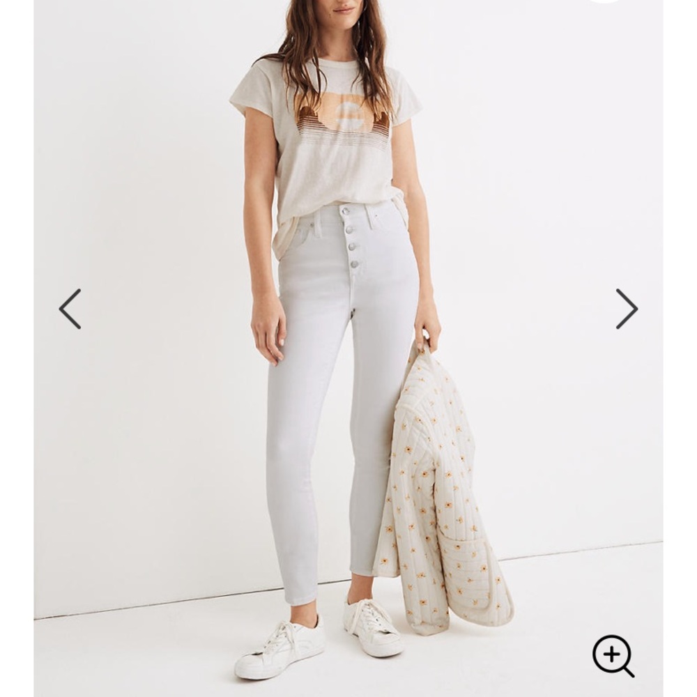 Madewell White 10” High Rise Skinny Crop Jeans NWT - Picture 2 of 10